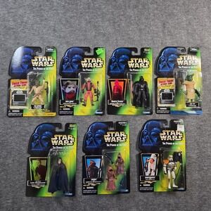 Lot of 7 Star Wars Kenner Power of the Force Action Figures, Luke, Vader, Jawas